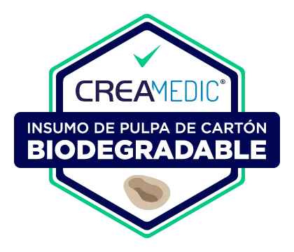 Sello CREAMEDIC: insumos de pulpa de cartón biodegradable