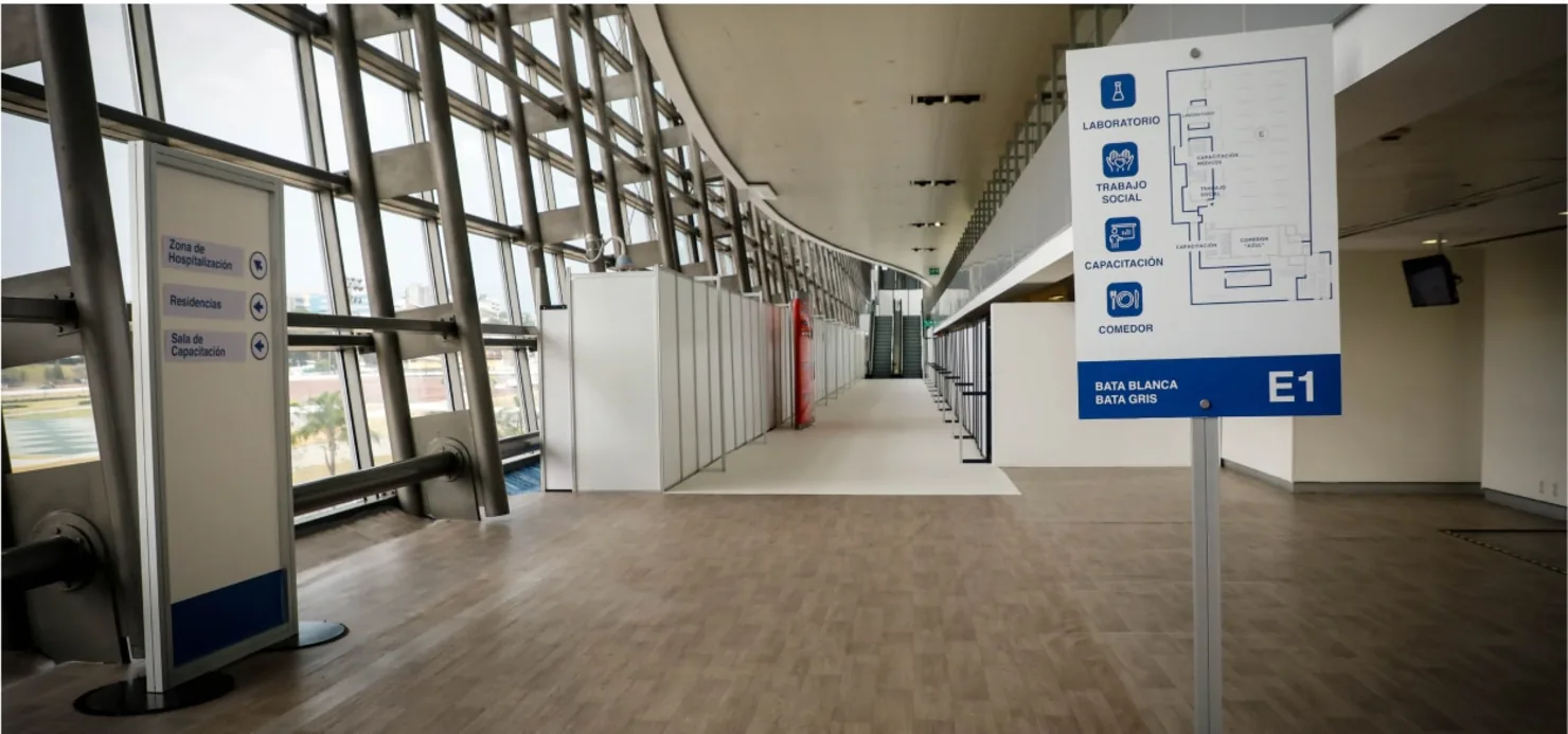 Temporary COVID-19 Unit at the Citibanamex Center set up by CREAMEDIC