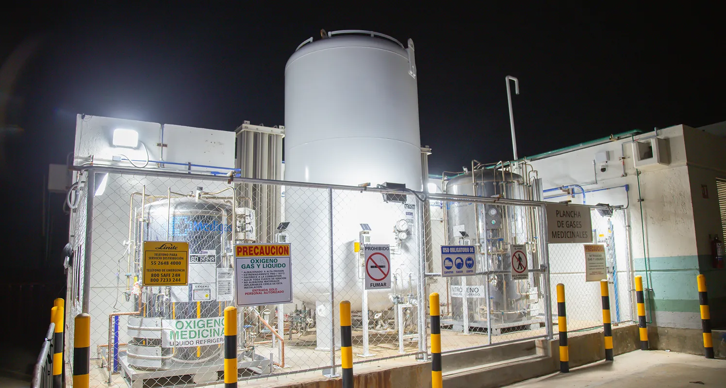 Central de gases medicinales de un hospital